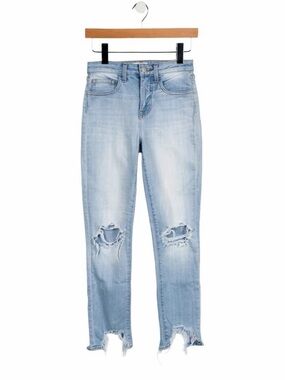 L'AGENCE Light Wash Ripped Skinny Jeans